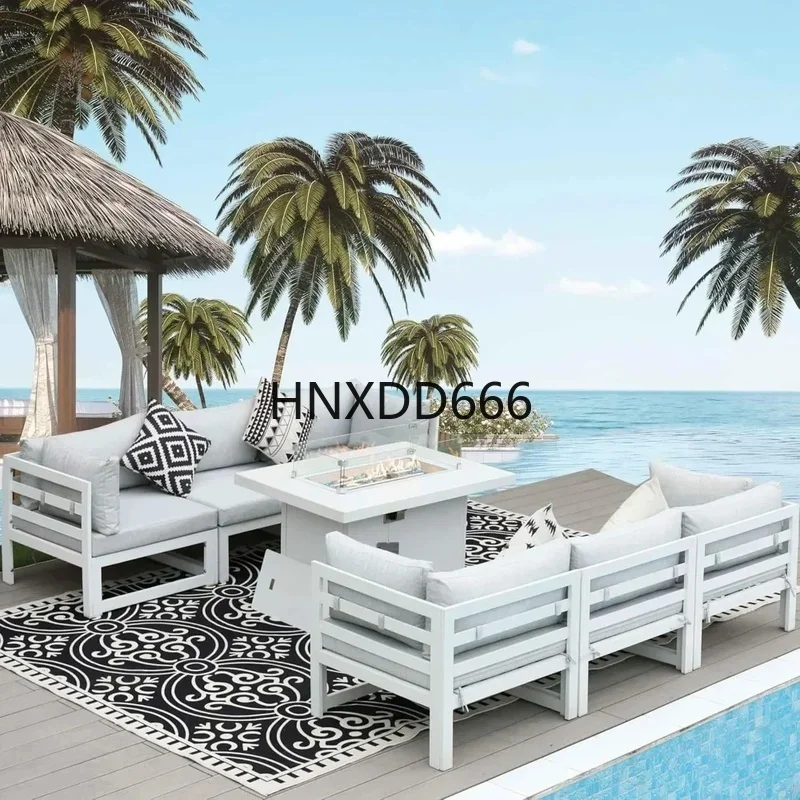 Outdoor Furniture With Fire Pit - 7-местный алюминиевый комплект для отдыха на