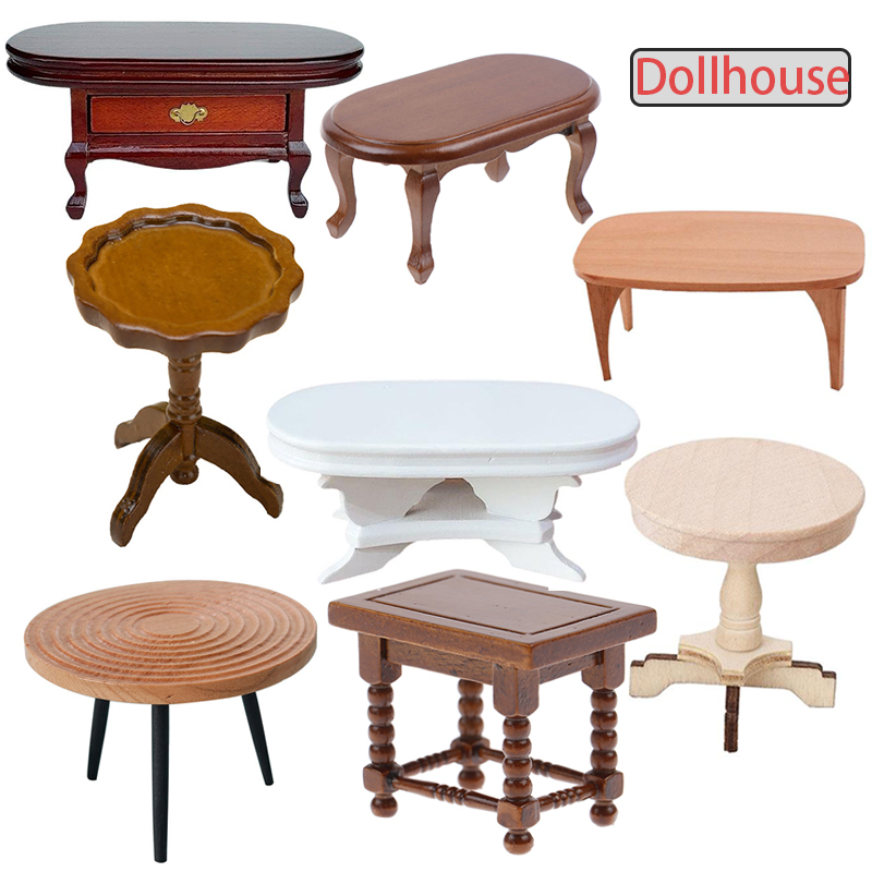 Outdoor Furniture Wooden - 1:12 кукольный домик, миниатюрный круглый стол,