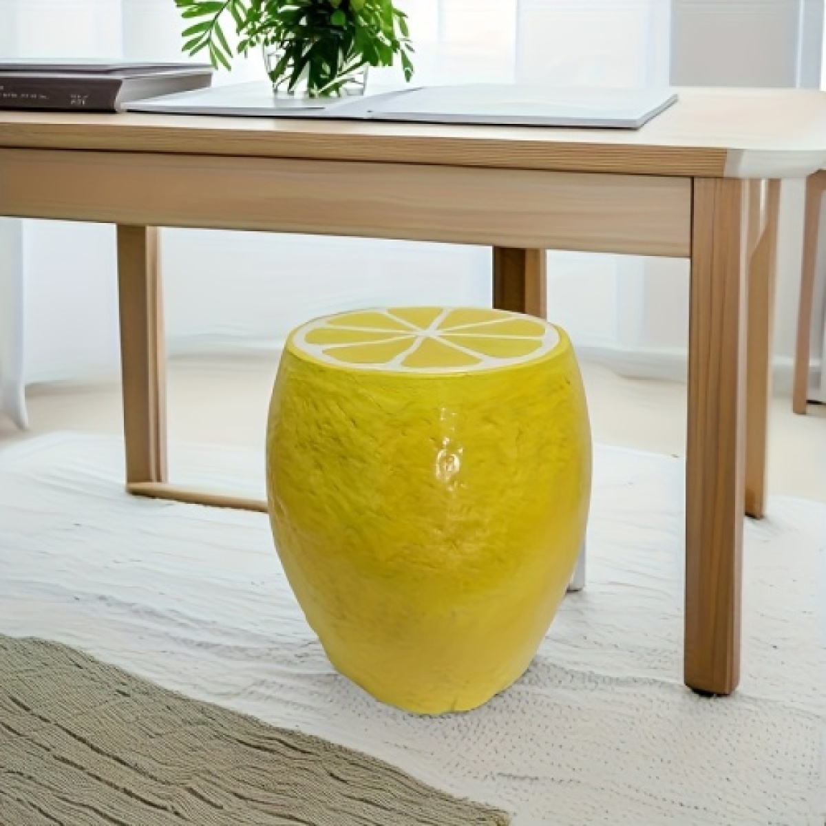 Outdoor Furniture Yellow - Желтый табурет в форме лимона, 14-дюймовый