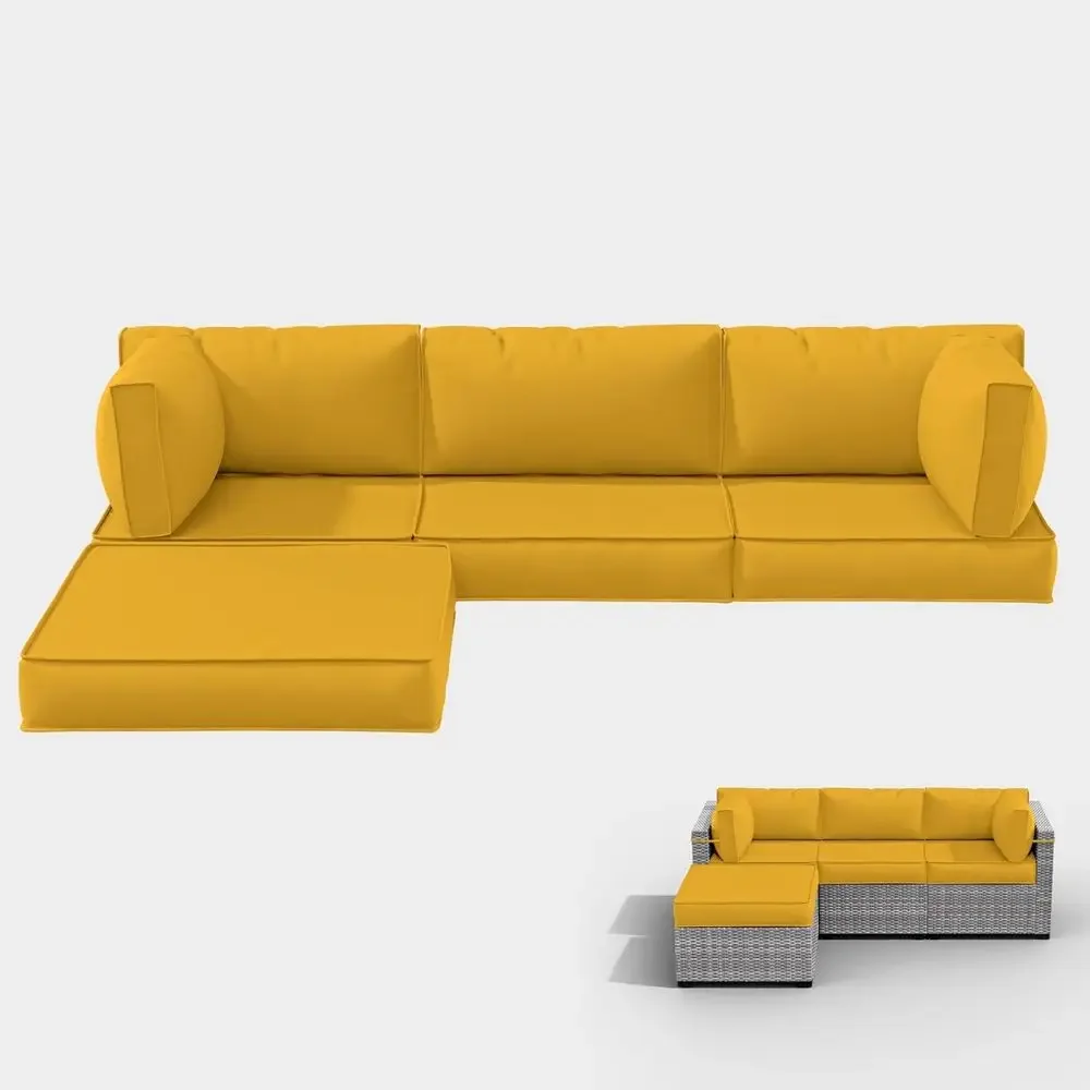Outdoor Furniture Yellow - 5 подушек для уличной мебели, водонепроницаемые,