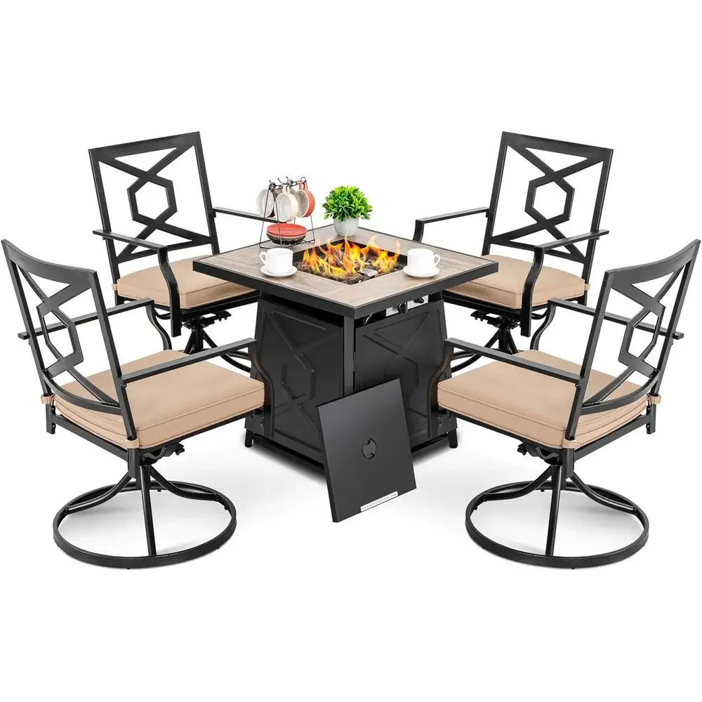 Outdoor Furniture With Fire Pit - Комплект садовой мебели из 5 предметов