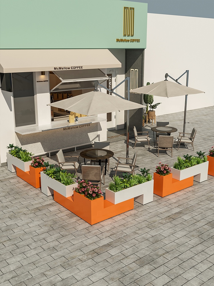 Outdoor Furniture In Store - Уличные кованые клумбы-перегородки, коммерческие уличные ограждения