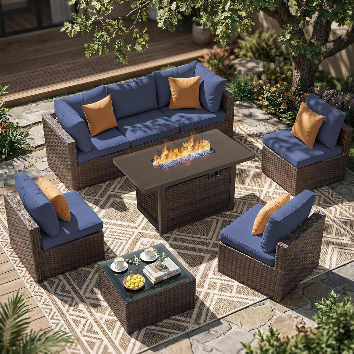 Комплект садовой мебели из 8 п – обзор и цена Outdoor Furniture With Fire Pit