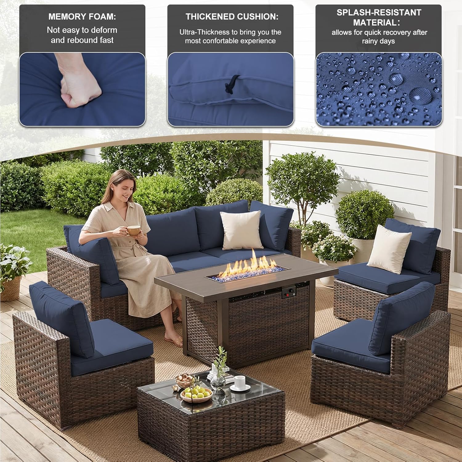Комплект садовой мебели из 8 п – обзор и цена Outdoor Furniture With Fire Pit