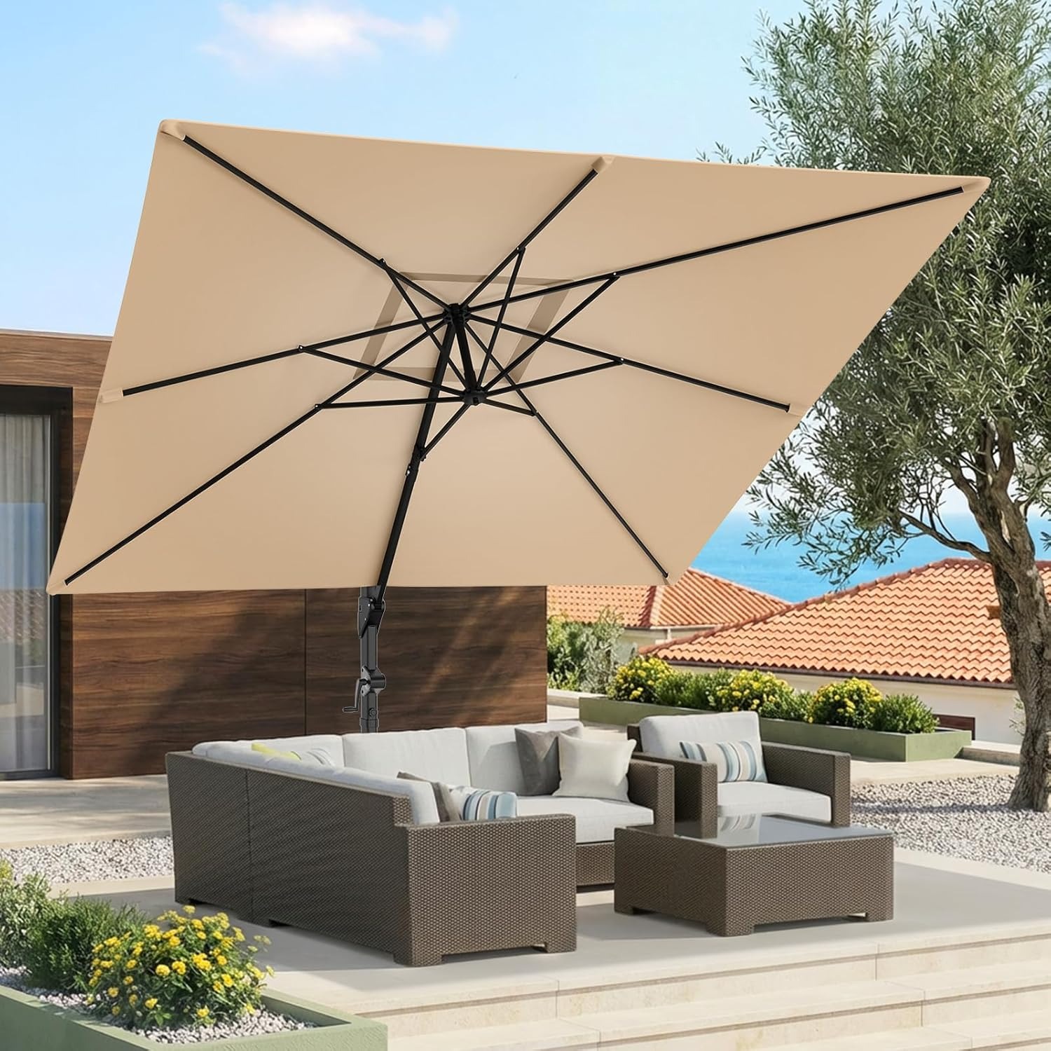 Зонт-кантриолер для патио 3х3  – обзор и цена Outdoor Furniture Umbrella