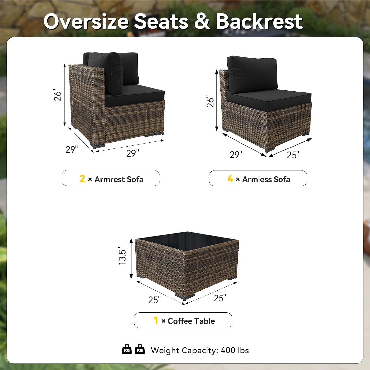 7-местный комплект плетеной са – обзор и цена Outdoor Furniture Yellow