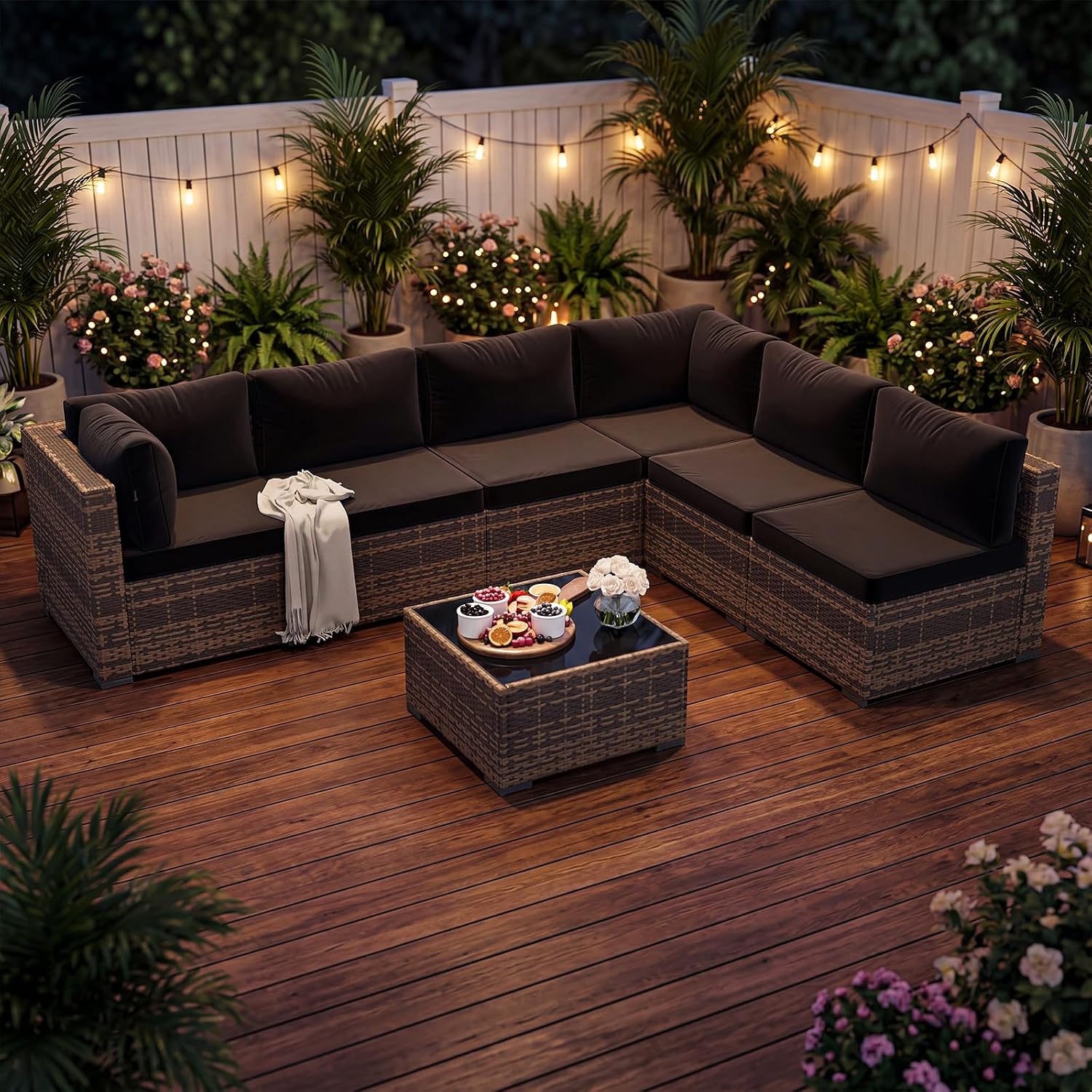 7-местный комплект плетеной са – обзор и цена Outdoor Furniture Yellow