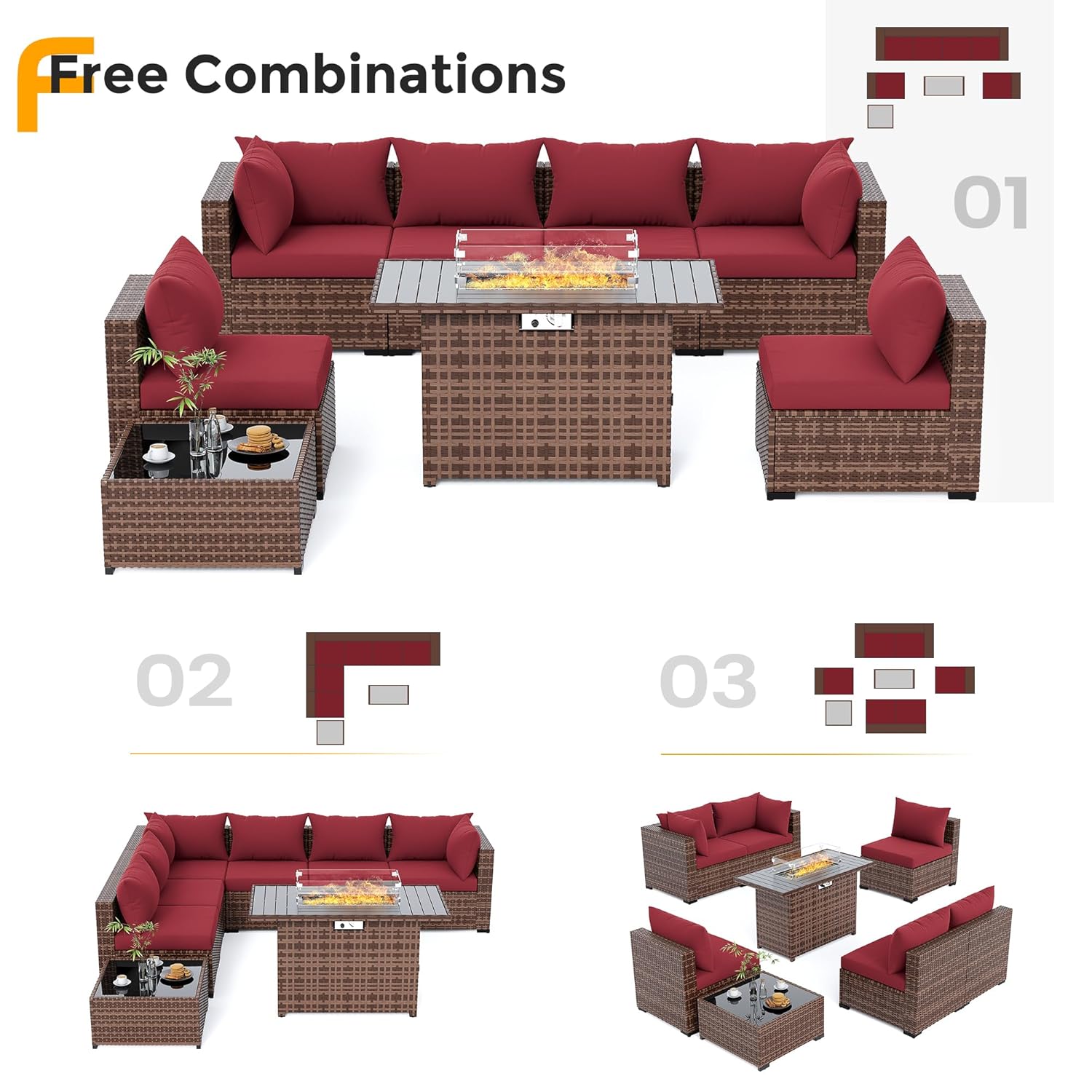 Комплект из 8 предметов: всепо – обзор и цена Outdoor Furniture With Fire Pit