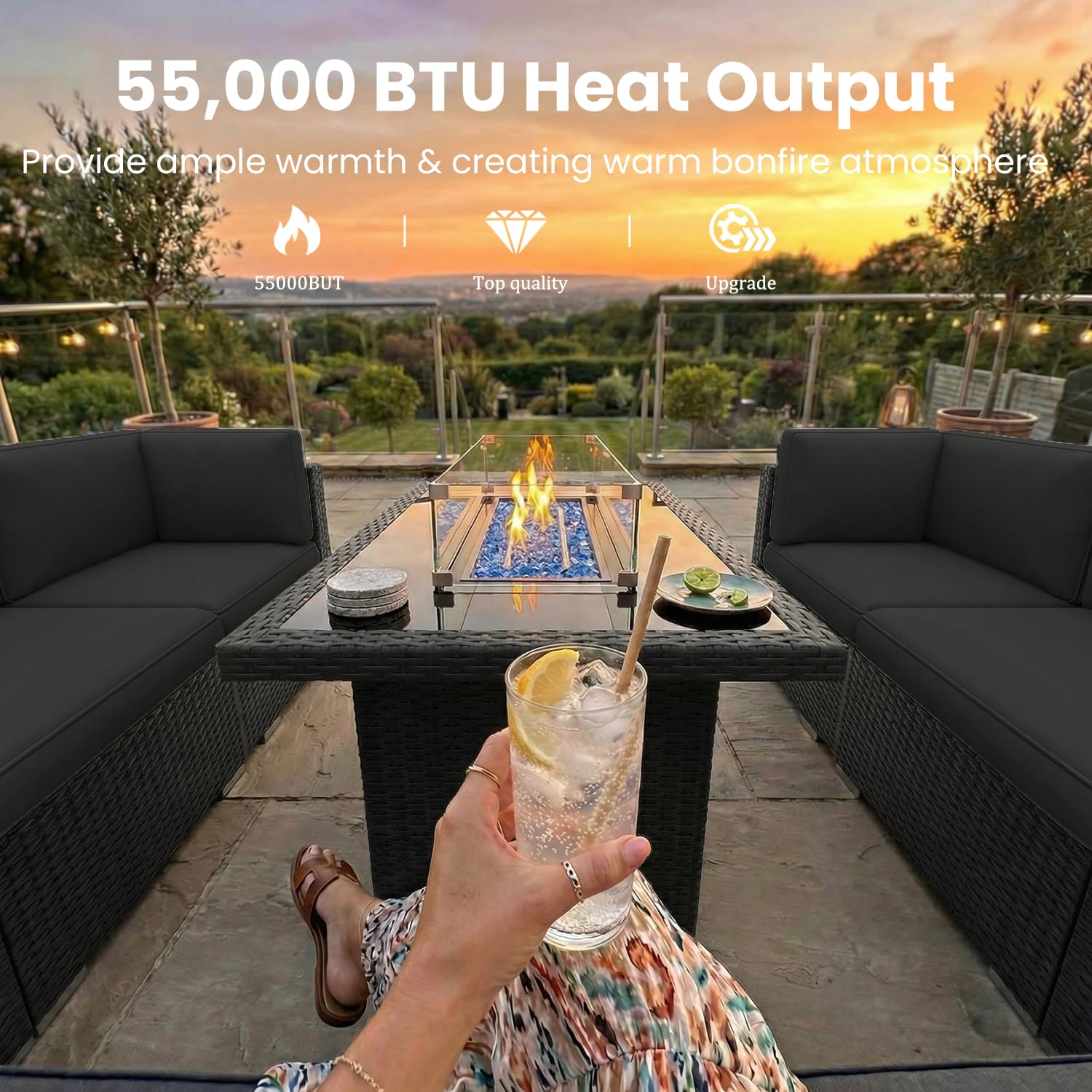 Комплект садовой мебели из 8 п – обзор и цена Outdoor Furniture With Fire Pit