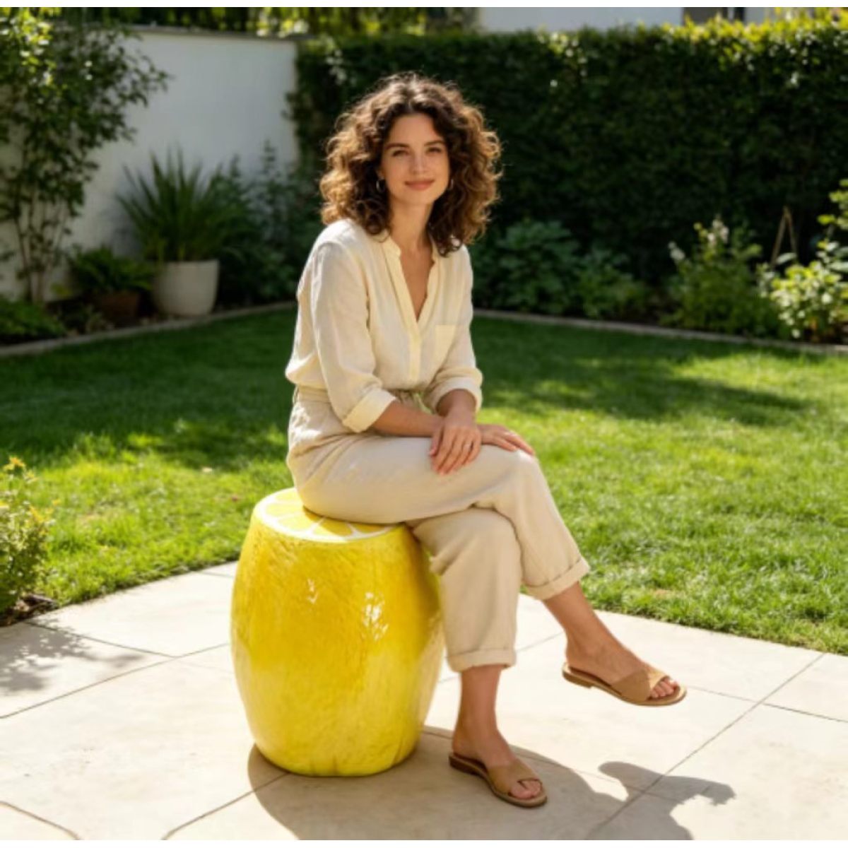Желтый табурет в форме лимона, – обзор и цена Outdoor Furniture Yellow
