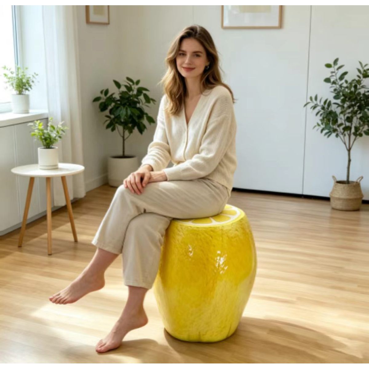 Желтый табурет в форме лимона, – обзор и цена Outdoor Furniture Yellow