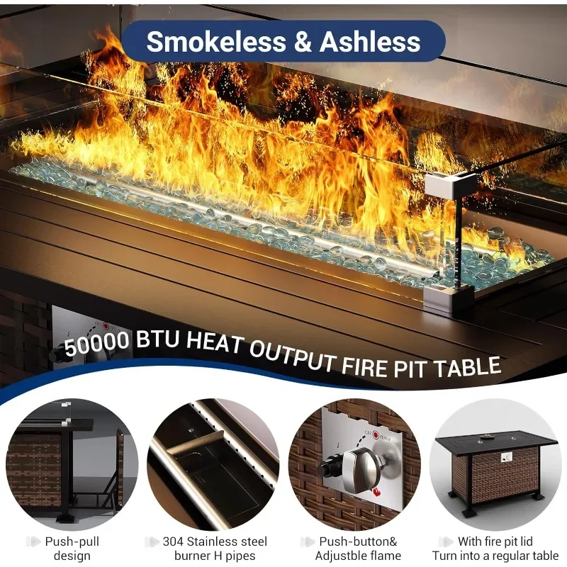 Набор мебели со столом для кос – обзор и цена Outdoor Furniture And Fire Pit