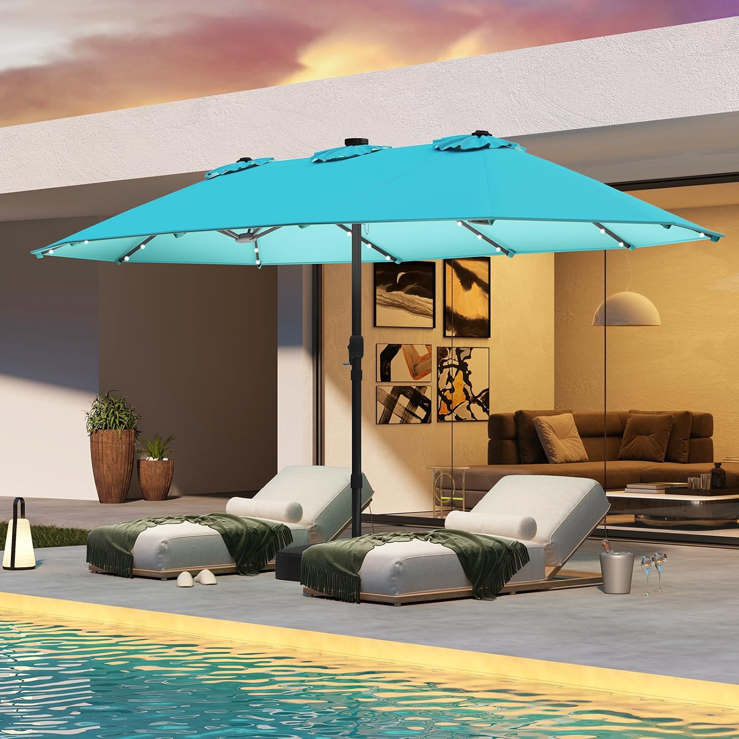 Солнечный зонт для патио 15 фу – обзор и цена Outdoor Furniture Umbrella