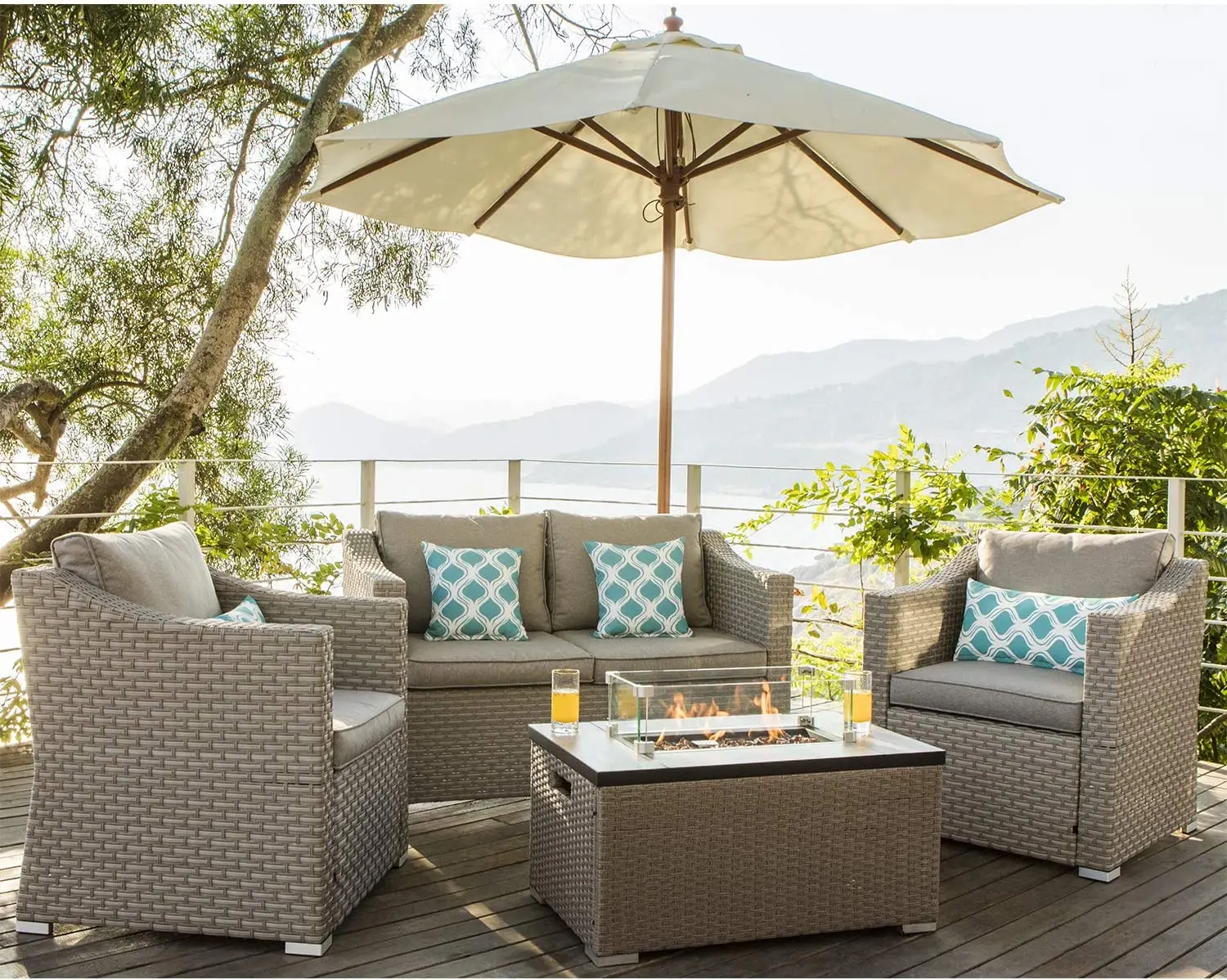 -Уличная мебель, 5-компонентны – обзор и цена Outdoor Furniture And Fire Pit