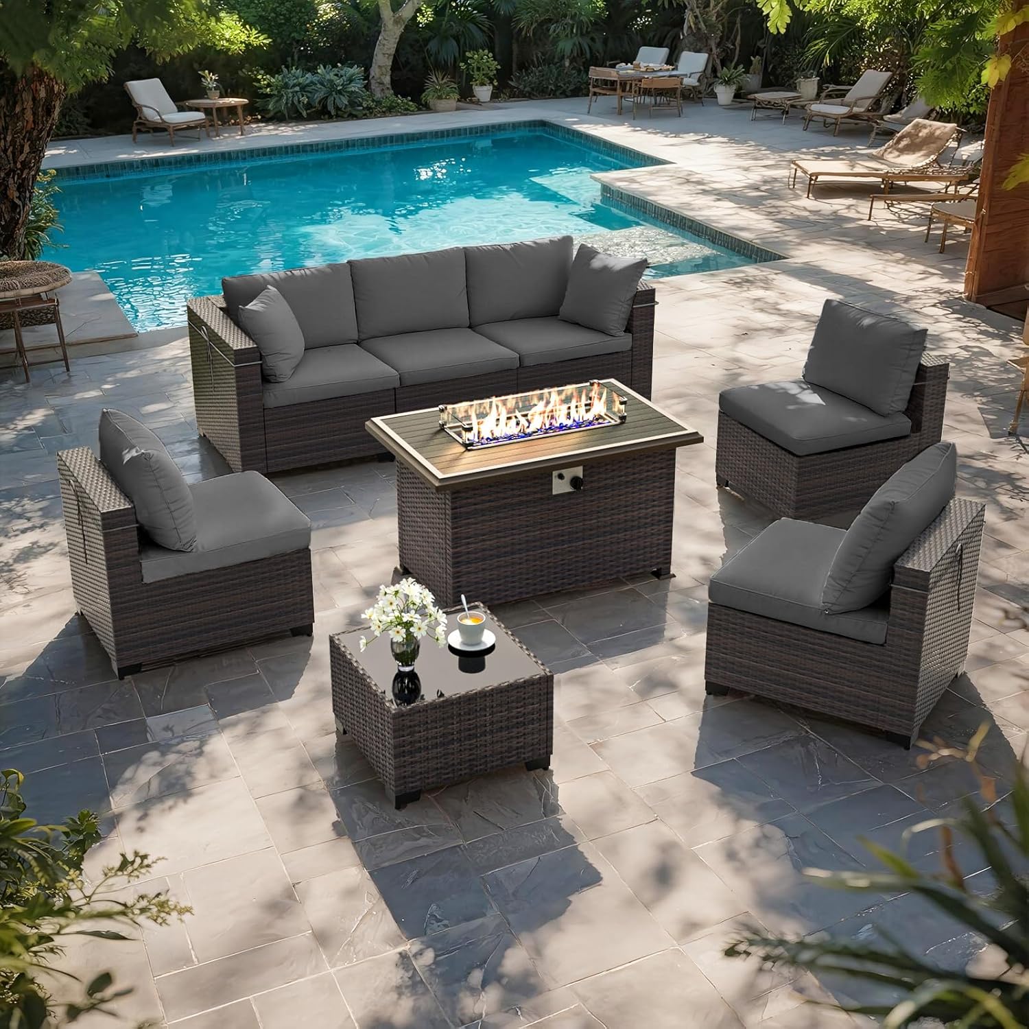 Комплект садовой мебели с очаг – обзор и цена Outdoor Furniture With Fire Pit