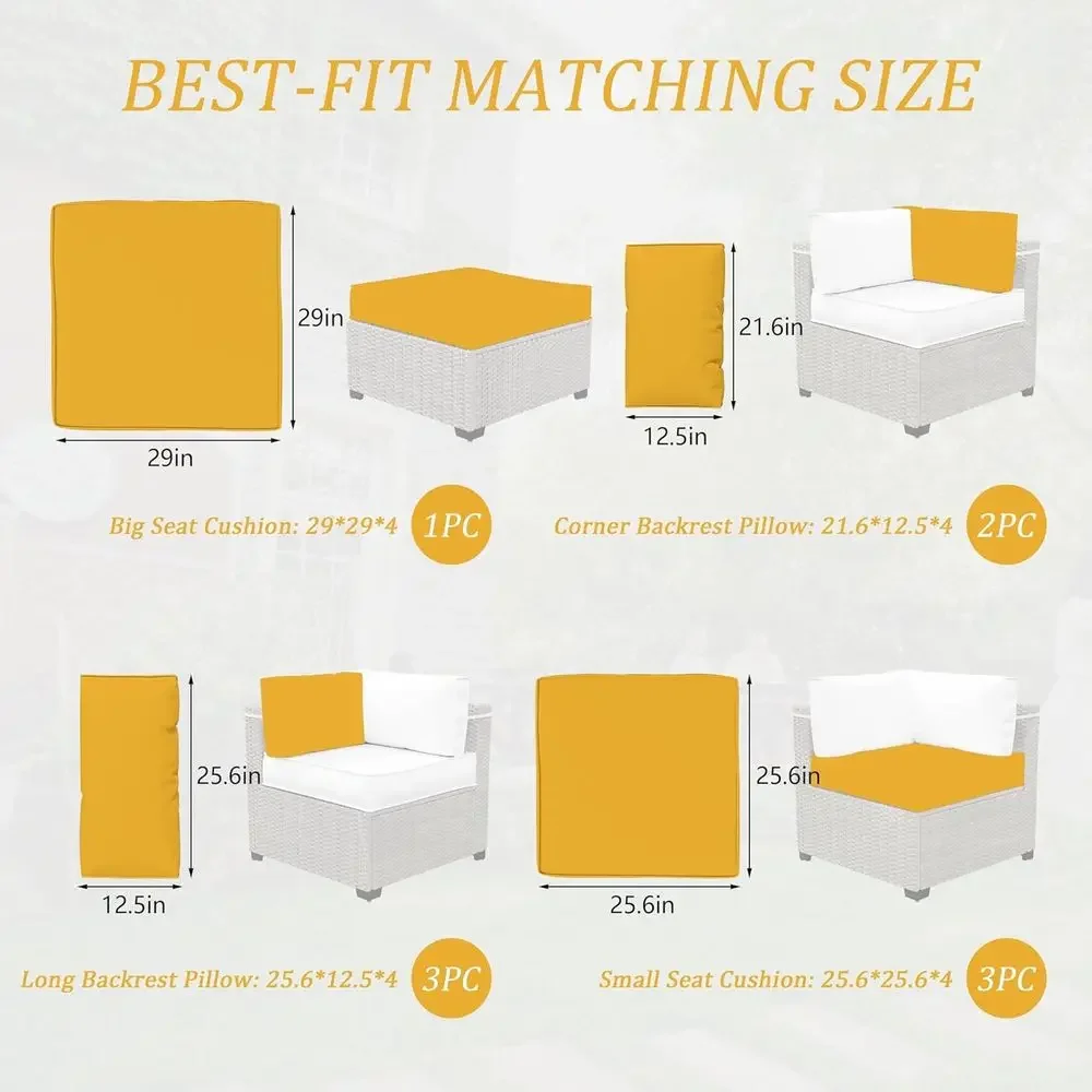 5 подушек для уличной мебели,  – обзор и цена Outdoor Furniture Yellow