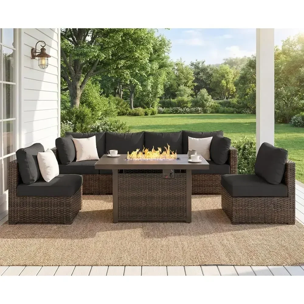 Комплект садовой мебели из 7 п – обзор и цена Outdoor Furniture With Fire Pit