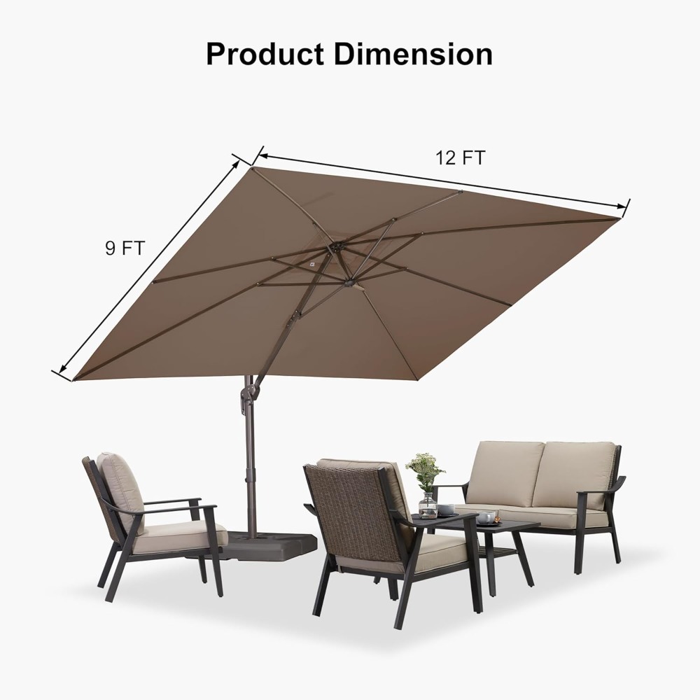 Прямоугольный консольный зонт  – обзор и цена Outdoor Furniture Umbrella